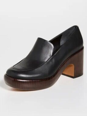 Vince Narissa Leather Heeled Loafers Platform Pumps